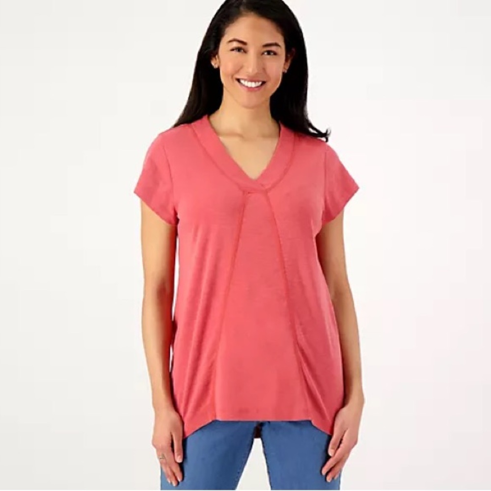Clay Red Cotton Tunic Tee